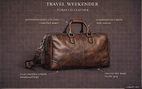 Travel Weekender — Tobacco Leather